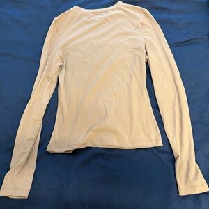 Women's Long Sleeve Scoop Neck Top - Light brown